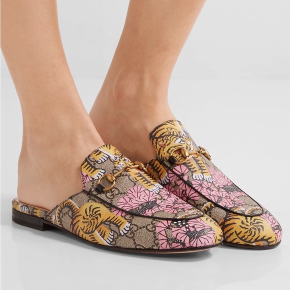 Gucci Monogram Bengal Print Slip on Loafer Slides Size 36 - Picture 2 of 10